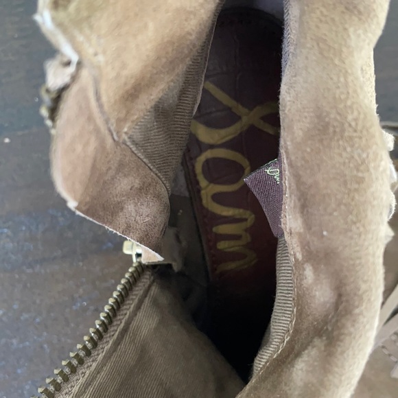 SAM EDELMAN SUEDE FRINGE LOUIE BOOTIES- SIZE 8.5 - Picture 4 of 8